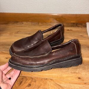 Born Dark Brown Leather Loafers - mens size 11